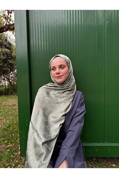 CUOCA LOUNGE Desenli Çağla Yeşili Pamuk İpek Şal