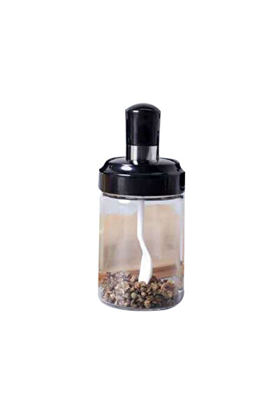 genric Glass spice jar set with lid and spoon, 3 pieces, 250ml capacity 00055