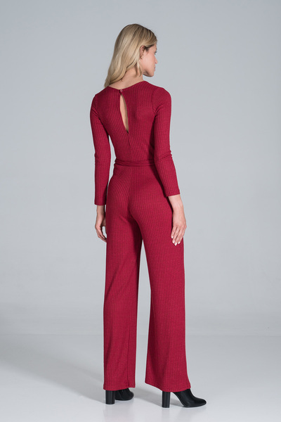 Figl Knitted jumpsuit with side tie - red jumpsuit M835 size S