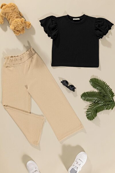 FOR YOU MODA Set aus Rüschen-T-Shirt und Hose