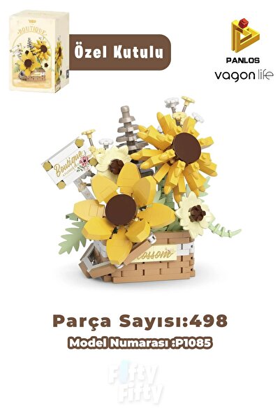 Vagonlife Panlos Boutique Series Mini Flower Bouquet 498 Pieces Toy Building Set -Ffp1085