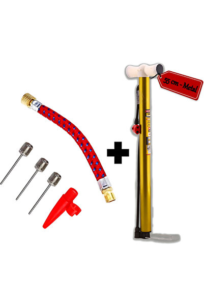 MH MiniHediye Set de 6 vârfuri pentru pompă de bicicletă, mâner de mână, tub metalic, bilă, anvelopă, vârf de umflare Şambrel