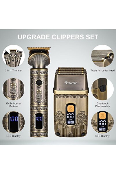 Scttomon Body Trimmer for Men - Waterproof Wet/Dry Groomer with LED Display