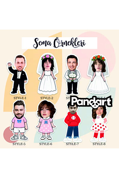 pandart Gelin Damat Fotoğraflı Yastık