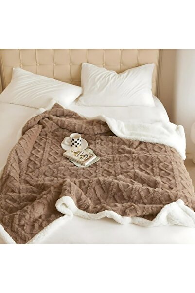 AriDam Cocolino Fluffy Blanket with Fur AriDam® 200x230 cm – Premium Microfiber, Brown, 2 Persons