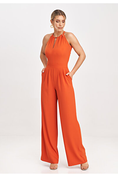 Figl Elegant orange bridal jumpsuit for women M1023, size S/M