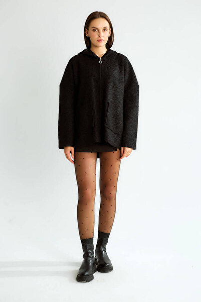 Robin Oversized Hooded Boucle Coat (Suitable for Sizes 38-48.)