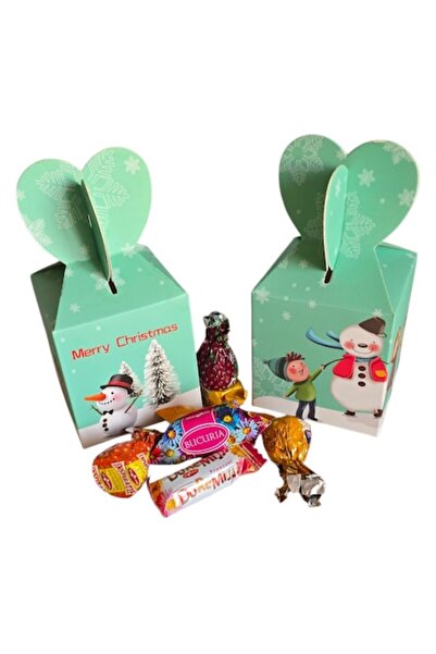 Buchet dulce Cardboard Christmas Gift Box with 250g Bucuria Chocolate Mix – Sweet Holiday Gift