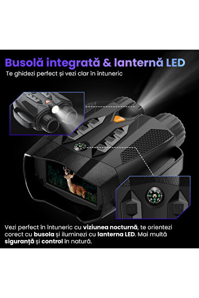 OEM TECHNOVICI 4K Binoculars Night Vision Infrared Zoom 10x 48MP Hunting Flashlight Compass 5000mAh 128G