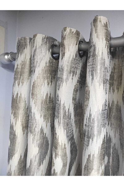 Evcimenhome Lined Rustic Curtain with Eyelet Metal Rings 170Cmx230Cm