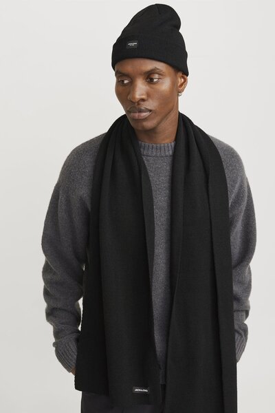 Jack & Jones Ανδρικό μαύρο κασκόλ Κωδικός μοντέλου: (12102728 ) Jacdna Gıftbox