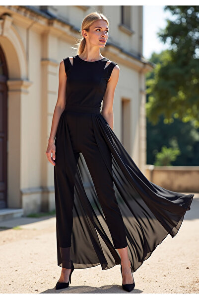 Figl Elegant jumpsuit for women - black jumpsuit M717 size XL