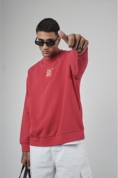 Butik Trend Biz Oversize Sweatshirt Front and Back Label Crew Neck