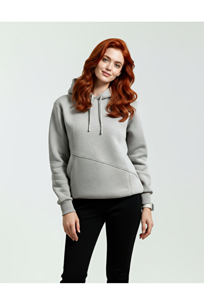 Veleno Hanorac pentru femei, Stone, supradimensionat, cu glugă și buzunare la...