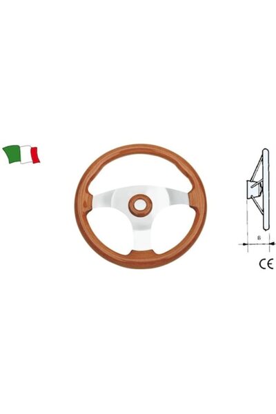GFN Exclusive Stainless Steel and Mahogany Wood Steering Wheel for Automobile