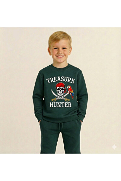 LİTTLE TORTOİSE Boy's Long Sleeve 3 Thread Fleece-Lined Winter Sweatshirt / Tracksuit Set