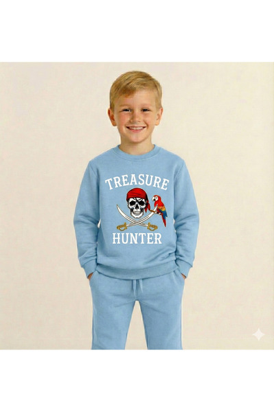 LİTTLE TORTOİSE Boy's Long Sleeve 3 Thread Fleece-Lined Winter Sweatshirt / Tracksuit Set