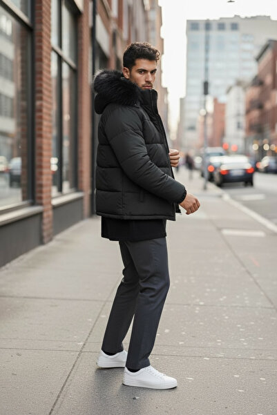 dehaine Men's winter jacket, fur lined, 2555