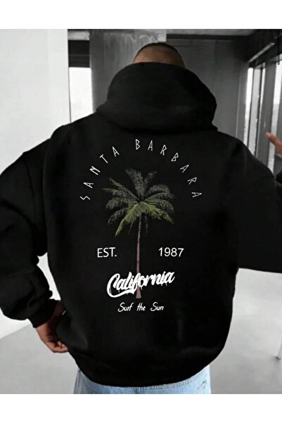 Oceanwear سويت شيرت كاليفورنيا مطبوع بغطاء رأس قصة فضفاضة للجنسين