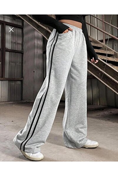 pandy Γυναικείο φαρδύ παντελόνι με διπλή ρίγα