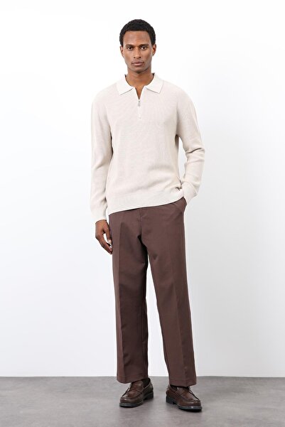 Antioch Stone Zippered Men's Knitwear Sweater
