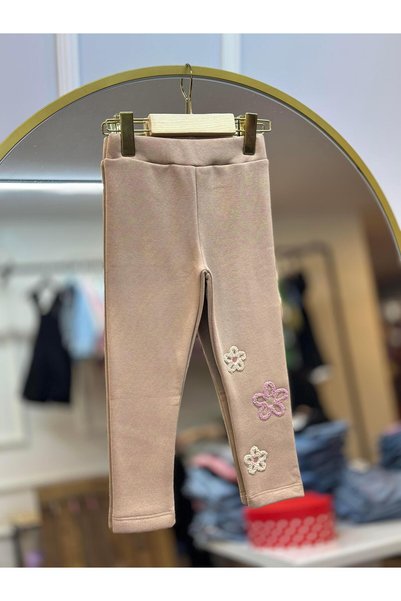 ArdenKids 4-9 Yaş Vizon Çiçek Nakış Detaylı Tayt