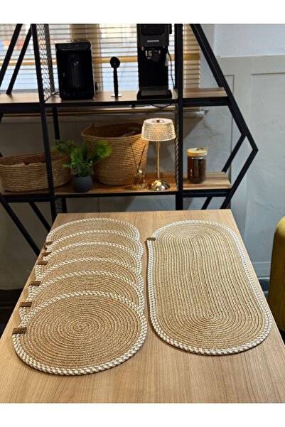 Thalia Home Hasır Beyaz Supla Runner Set American Serving Set