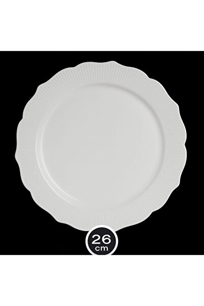 FATİHSAN 26 cm Beyaz Mika Tabak – Porselen Görünümlü (6 Adet)