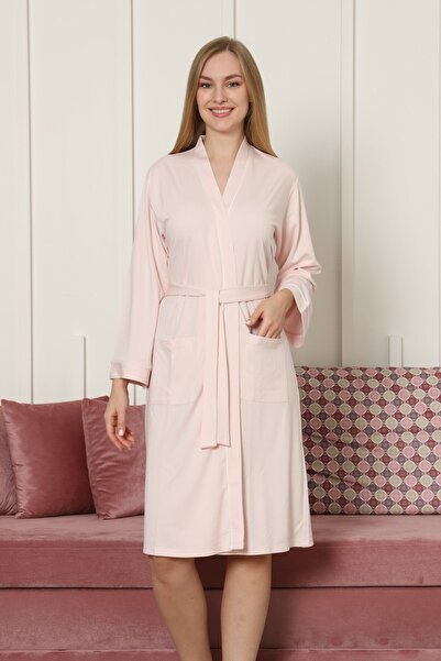 Espuar Women's 865 Piped Combed Cotton Dressing Gown