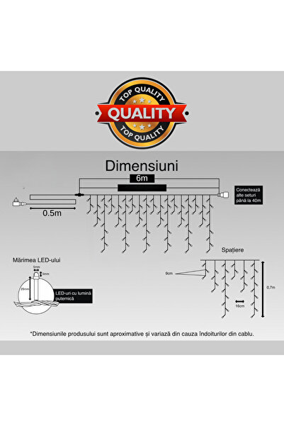 Optim Solution LED Fringe Lights Uneven 6×0.7m Thick Wire Warm White (Wholesale)