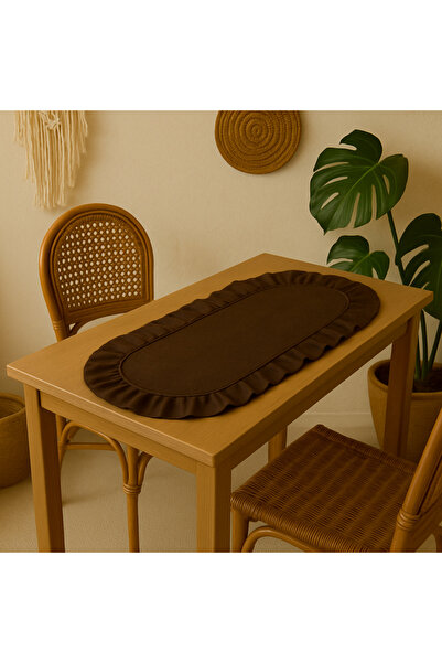 Belomia Home Collection Kadife Doku Oval Fırfırlı Mini Boy Runner | 30x80 cm ...