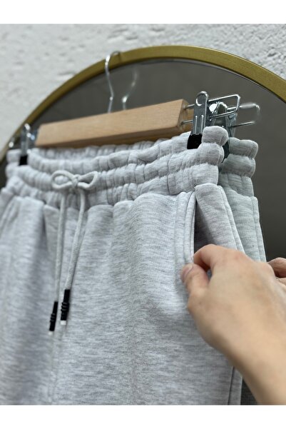 MİHRA STORE Φούτερ με ελαστικό πόδι Deleva με τρία κορδόνια-CI2903 Γκρι