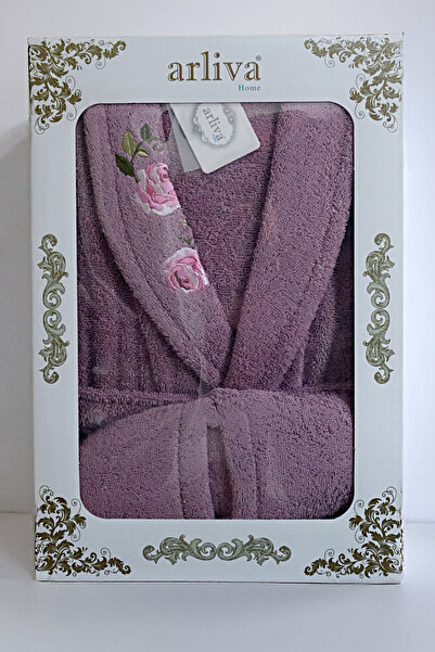 Arliva Home ROSEL TERLİKLİ BORNOZ SETİ S-M / L-XL