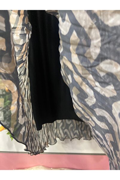 edu collection Patterned Chiffon Bell Skirt with Lining