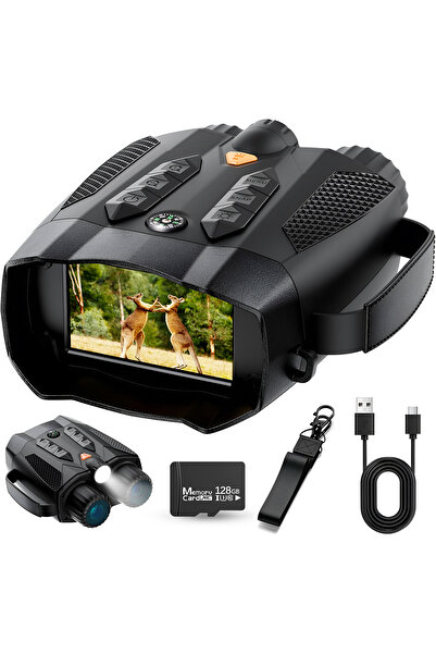 OEM TECHNOVICI 4K Binoculars Night Vision Infrared Zoom 10x 48MP Hunting Flashlight Compass 5000mAh 128G