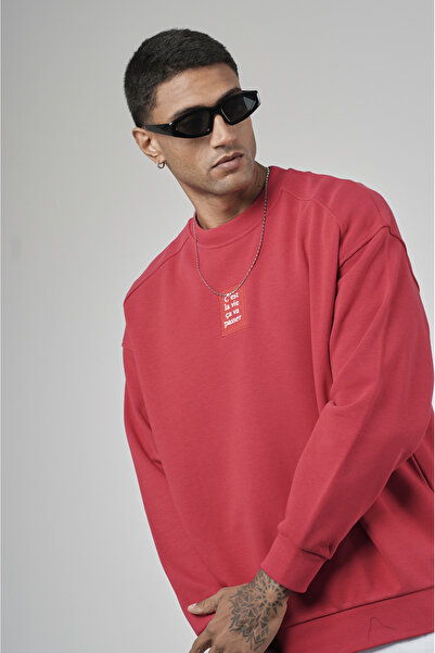 Butik Trend Biz Oversize Sweatshirt Front and Back Label Crew Neck