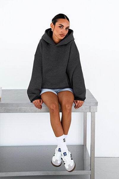 The Champ Clothing Φούτερ με κουκούλα με κουκούλα Fleece Smoked Melange Unisex oversized