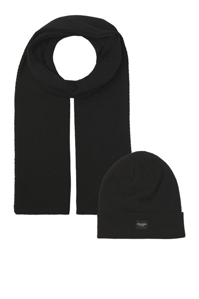 Jack & Jones Ανδρικό μαύρο κασκόλ Κωδικός μοντέλου: (12102728 ) Jacdna Gıftbox