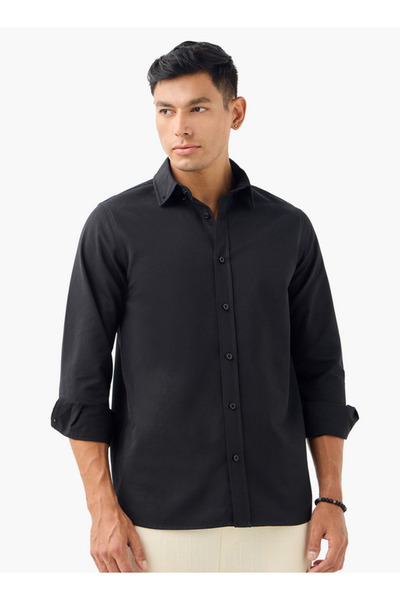 FAV قميص بقصّة عادية وأكمام طويلة