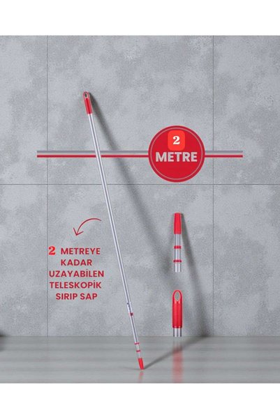ÇEÇEN HOME 2 mt Teleskopik Uzatmalı Metal Sırık Sap Boya Badana Sapı - Mop Sa...