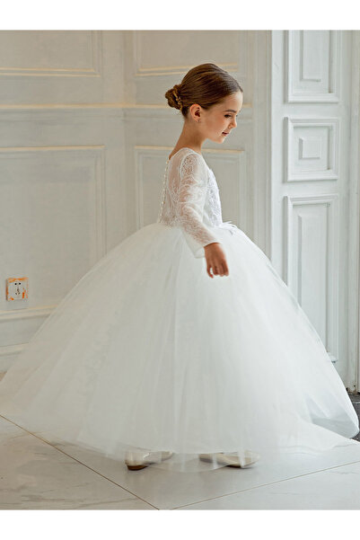 Take Two By Styli All Lace Long Sleeve A-Line Dress