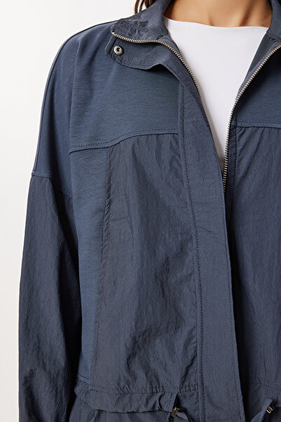 Lovelyİstanbul Mock Neck Parachute Paneled Modal Suit Lby0028 Smoked