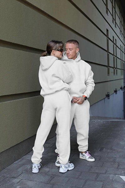 CMZ COLLECTİON Çiftlere Özel Eşofman Takımı içi Polar Kalın Sweatshirt Ve Alt...