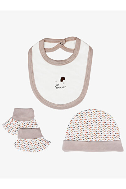 Babies Basic By Styli 5-Piece 100% Cotton Bib, Romper, Mittens, Cap and Sleepsuit Set