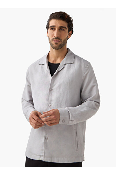 FAV Regular Fit Collared Linen Blend Shirt