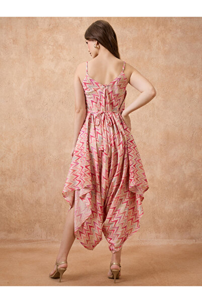 Globus By Styli Strappy Shoulder Waist Tie-Up Harem Style Fusion Jumpsuit