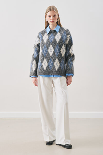 Manuka Baklava Patterned Knitwear Sweater Anthracite