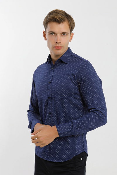 Smc by Semco Long Sleeve Buttoned White Printed Koton Men Shirt