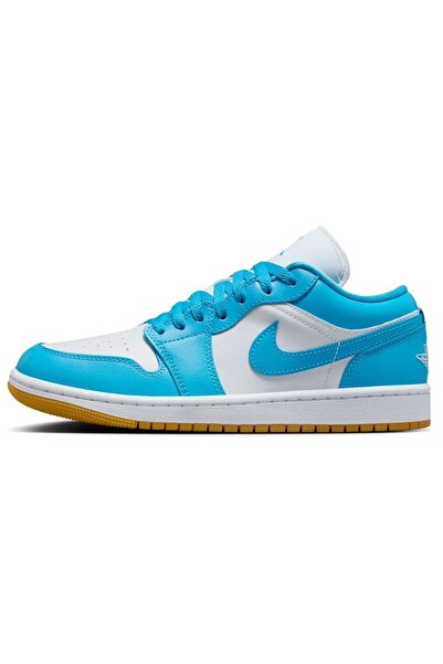 Nike Air Jordan 1 Low Leather Sneaker Unisex Hakiki Deri Günlük Spor Ayakkabı Beyaz Mavi