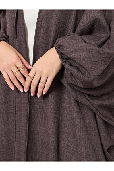 Take Two By Styli Textured Open Kimono Sleeve Abaya